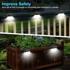 4 Pack Solar Deck Lights Outdoor, LED Solar Step Lamp Vedenpitävä Led Solar Step Lights Kannet Pathway Pihan portaiden aitalamppu ulkopatiolle, hinta ja tiedot | Puutarha- ja ulkovalot | hobbyhall.fi