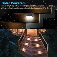 4 Pack Solar Deck Lights Outdoor, LED Solar Step Lamp Vedenpitävä Led Solar Step Lights Kannet Pathway Pihan portaiden aitalamppu ulkopatiolle, hinta ja tiedot | Puutarha- ja ulkovalot | hobbyhall.fi