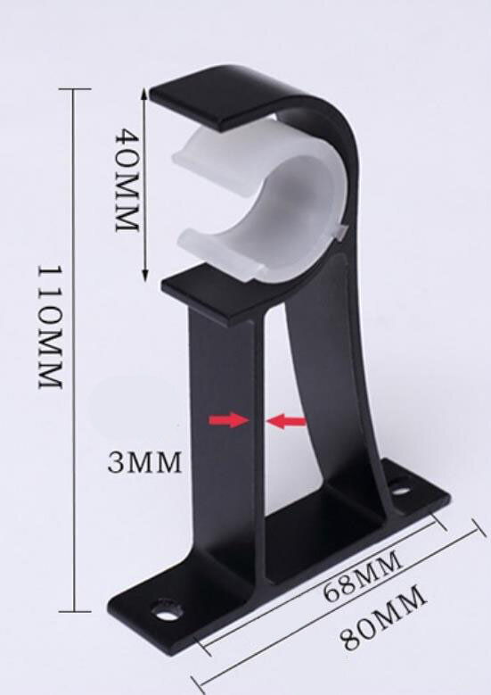 Verhotangon kannake, verhotangon koukkujalusta, kiinnitystarvikkeet - 26-28 mm tangoille, musta, 4 kpl hinta ja tiedot | Verhot | hobbyhall.fi