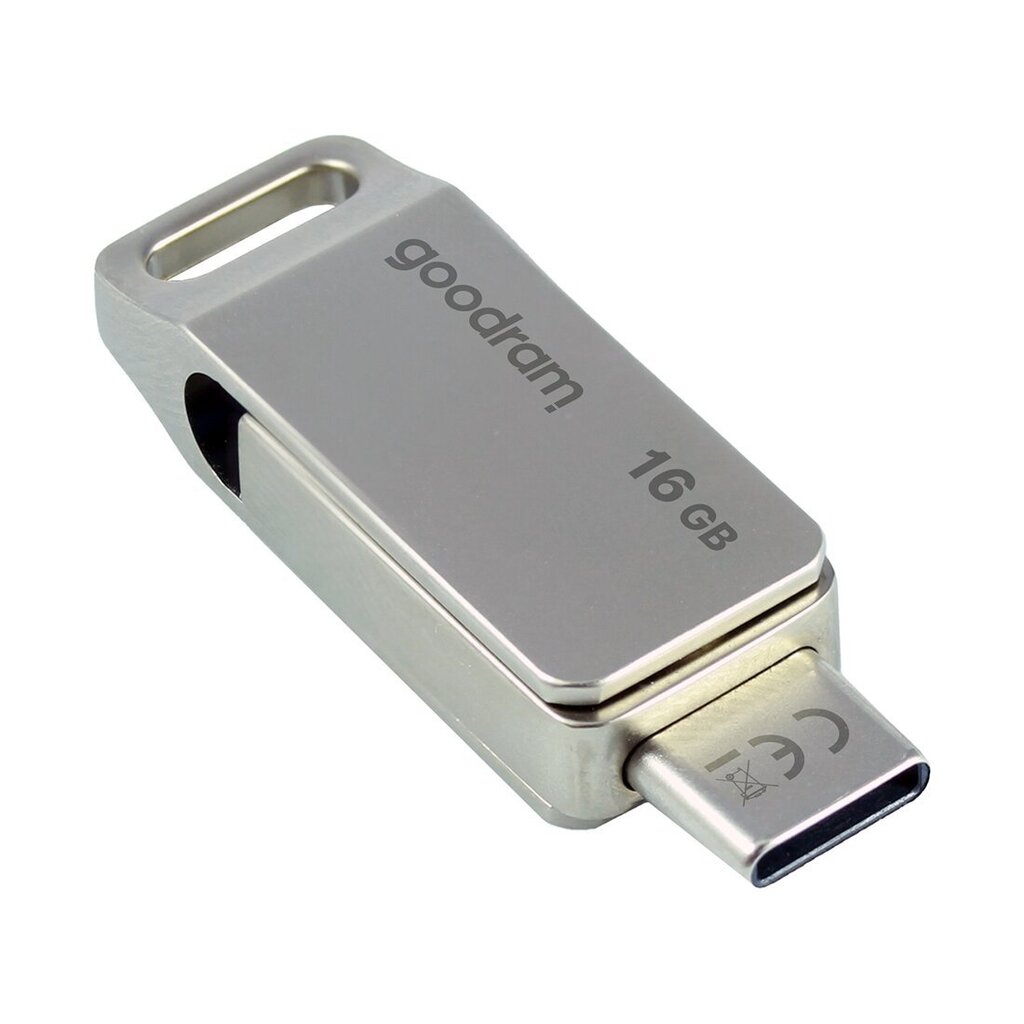 USB-muistitikku Goodram 16GB USB 3.2 Gen 1 USB/USB-C OTG, hopea hinta ja tiedot | Tablettien kotelot ja muut tarvikkeet | hobbyhall.fi