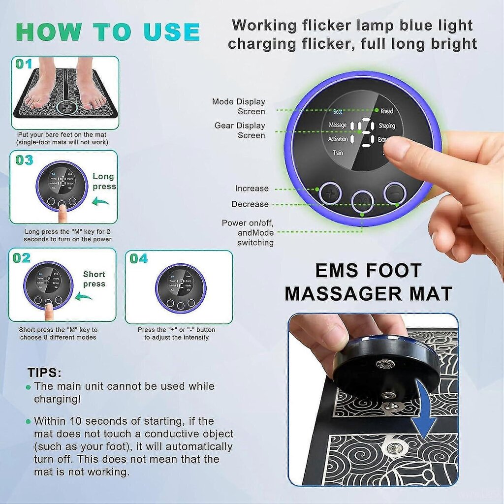 Jalkahierontalaite Neuropatiaan, Ems-Jalkastimulaattori Jalkahierontalaite Plantaarifaskiittiin hinta ja tiedot | Kasvojen puhdistus- ja hierontalaitteet | hobbyhall.fi