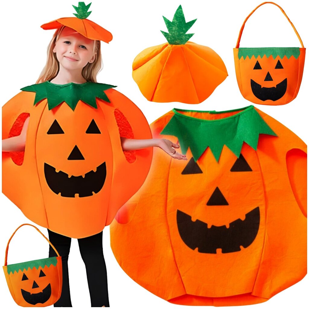 Lasten Halloween-puku kurpitsateemalla hinta ja tiedot | Naamiaisasut | hobbyhall.fi