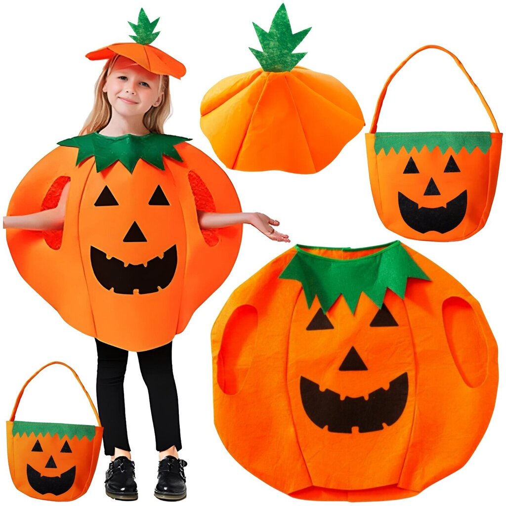 Lasten Halloween-puku kurpitsateemalla hinta ja tiedot | Naamiaisasut | hobbyhall.fi