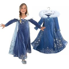 3-8-vuotiaille lapsille Frozen Elsa Princess Cosplay -asu Tekoturkiskaulus viittamekko hinta ja tiedot | Naamiaisasut | hobbyhall.fi