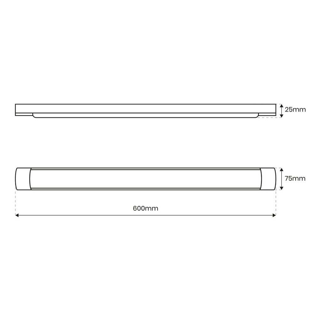 LED-valaisin Batten 18W 60cm 4000K, musta hinta ja tiedot | LED-valonauhat | hobbyhall.fi