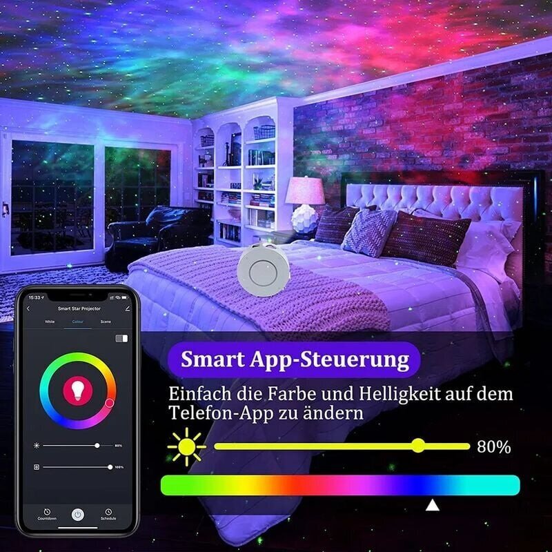 Alexa Led Starry Sky -projektori, 3D Galaxy Smart Led Star -projektori APP/ääniohjauksella, ajastin, yhteensopiva Alexan/Google Assistantin kanssa, sopii makuuhuoneisiin hinta ja tiedot | Älylaitteiden lisätarvikkeet | hobbyhall.fi