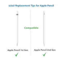 Apple Pencilin kanssa yhteensopiva vaihtokärki, [2 kpl] Terien vaihtotarvikkeet Apple iPad Prolle 11/9.7/10.5/12.9 Apple Pencil, 2*valkoinen hinta ja tiedot | Älylaitteiden lisätarvikkeet | hobbyhall.fi