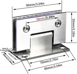 2 Pack Heavy Duty -kylpyhuonepuristin, ruostumattomasta teräksestä valmistettu lasioven sarana, kaksisuuntainen kiinteä lasioven sarana hinta ja tiedot | Älylaitteiden lisätarvikkeet | hobbyhall.fi