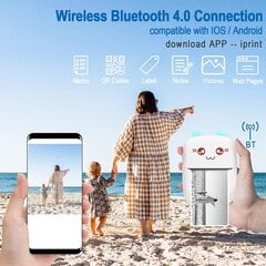 Kannettava tulostin, mini tasku langaton bluetooth-lämpötulostin, Android iOS -älypuhelimelle hinta ja tiedot | Älylaitteiden lisätarvikkeet | hobbyhall.fi