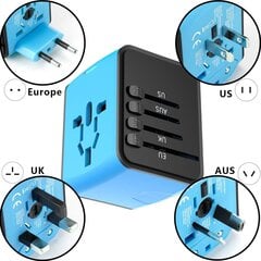 Universal Travel Adapter -matkalaturi, jossa on 4 USB-porttia ja kansainvälinen vaihtoportti hinta ja tiedot | Älylaitteiden lisätarvikkeet | hobbyhall.fi