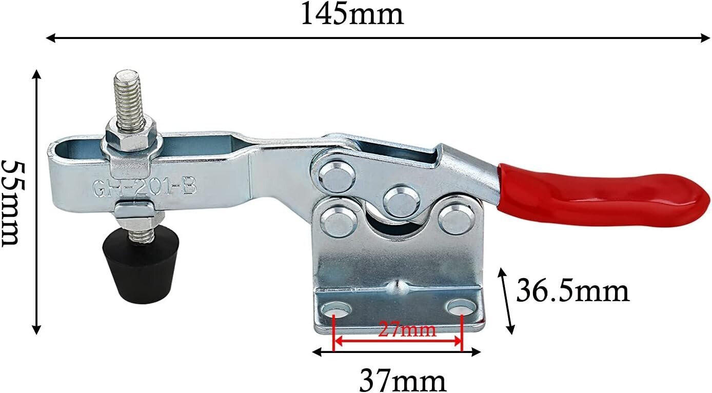 kpl GH-201B vaakasuuntainen vipukiinnike, vipupuristin, pikakiinnityskapasiteetti Pikavapautettavat polvivivun kiristimet koneille, puuntyöstö 90 kg 198 lbs hinta ja tiedot | Älylaitteiden lisätarvikkeet | hobbyhall.fi