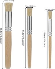6 puista stensiiliharjaa, luonnonharjaiset siveltimet, akryylimaalaukseen, öljymaalaukseen, akvarellimaalaukseen, korttien tekoon, tee-se-itse askarteluprojektiin (3 kokoa) hinta ja tiedot | Maalaustarvikkeet | hobbyhall.fi