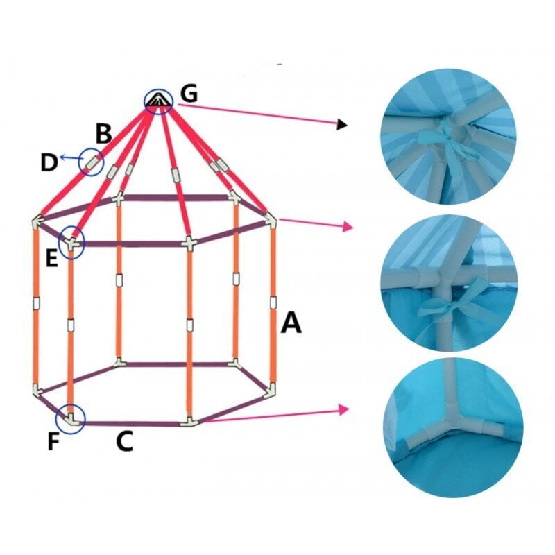 Lasten leikkiteltta taitettavalla katolla, sininen hinta ja tiedot | Lasten leikkimökit ja -teltat | hobbyhall.fi