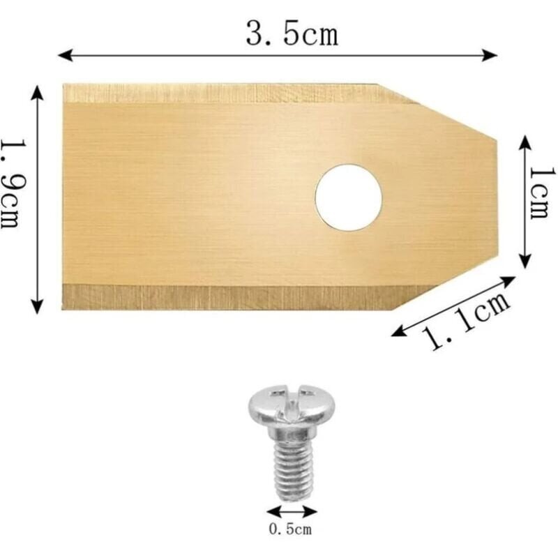 45 x titaaniset veitsenterät kaikkiin Husqvarn/Automower/Yardforce/Gardena robottiruohonleikkureihin (3g-0,75mm) 45 ruuvilla, vaihtoterät malleille 105,310,315,320,420,430x, r40i hinta ja tiedot | Veitset ja tarvikkeet | hobbyhall.fi