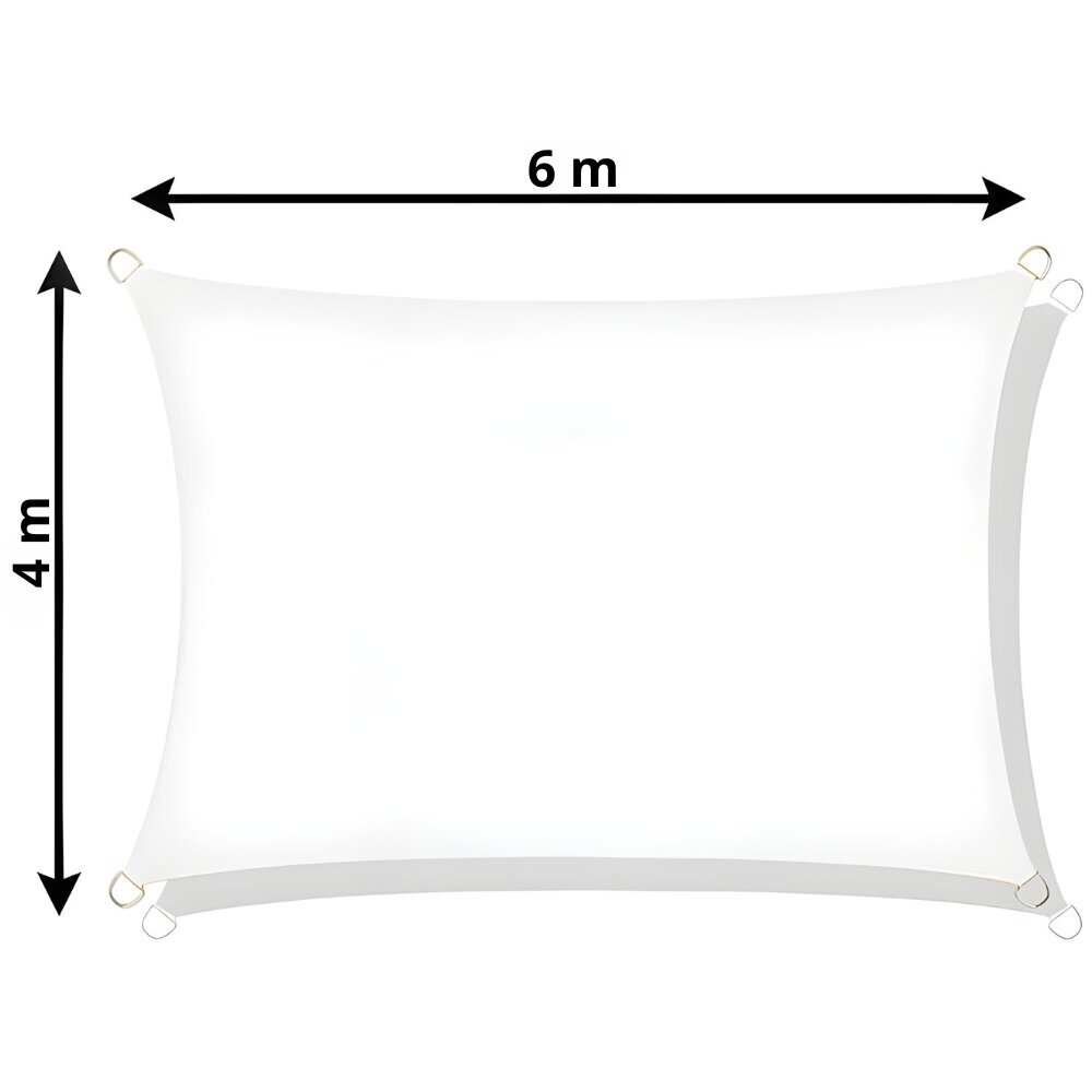 Aurinkosuoja, 4x6 m, harmaa hinta ja tiedot | Aurinkovarjot ja markiisit | hobbyhall.fi