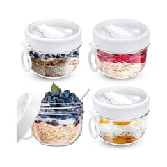 kpl Overnight Oats -säiliö kansilla ja lusikoilla, 20 unssia Overnight Oats -purkit ilmatiivistä jogurttia hinta ja tiedot | Ruokailuvälineet | hobbyhall.fi