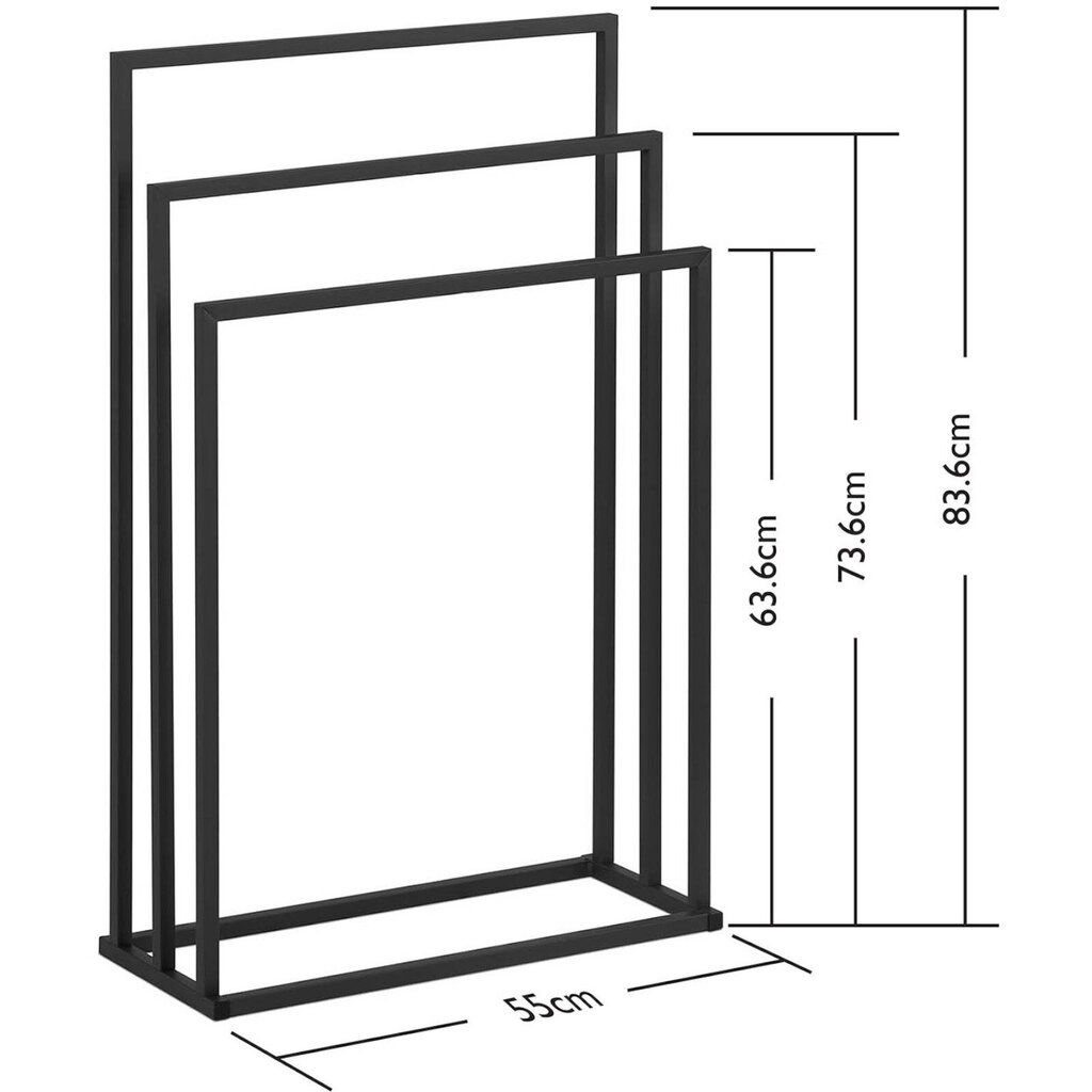 Vapaasti seisova pyyheteline, 55 x 21.5 x 84 cm, harmaa hinta ja tiedot | Kylpyhuonekaapit | hobbyhall.fi