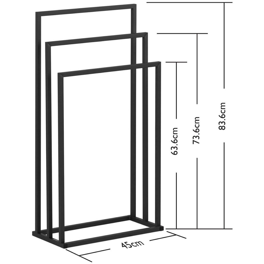 Vapaasti seisova pyyheteline, 3 paikkaa, 45 x 21.5 x 84 cm hinta ja tiedot | Kylpyhuonekaapit | hobbyhall.fi