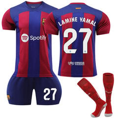 23-24 Barcelona Home Kids Football Paita nro 27 Yamal hinta ja tiedot | Jalkapallovaatteet ja -varusteet | hobbyhall.fi