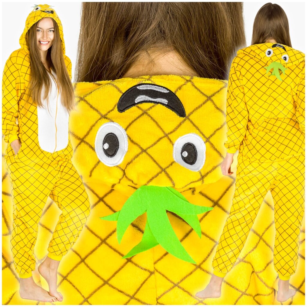 Ananas-onesie pyjama, koko L, keltainen hinta ja tiedot | Vauvan tyynyt ja peitot | hobbyhall.fi