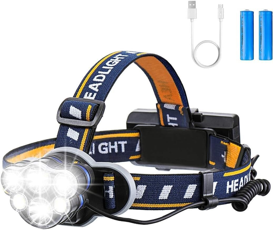 Ladattava otsalamppu 2 kpl, 2000 lumenin superkirkas 10 tilaa hinta ja tiedot | Retkilamput | hobbyhall.fi