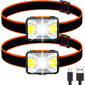 2 kpl LED USB ladattava otsalamppu 5 tilaa, valkoinen, punainen valo hinta ja tiedot | Retkilamput | hobbyhall.fi