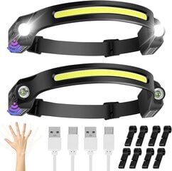 2 kpl USB ladattava LED-otsalappu 350 lumenia 6 tilaa 230 astetta hinta ja tiedot | Retkilamput | hobbyhall.fi