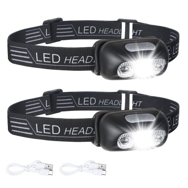 2 Pack USB ladattava otsalamppu IPX6 vedenpitävä Ultra Light Super Bright 160 lumenin LED-otsolamppu liiketunnistimella ja punaisella valolla hinta ja tiedot | Retkilamput | hobbyhall.fi