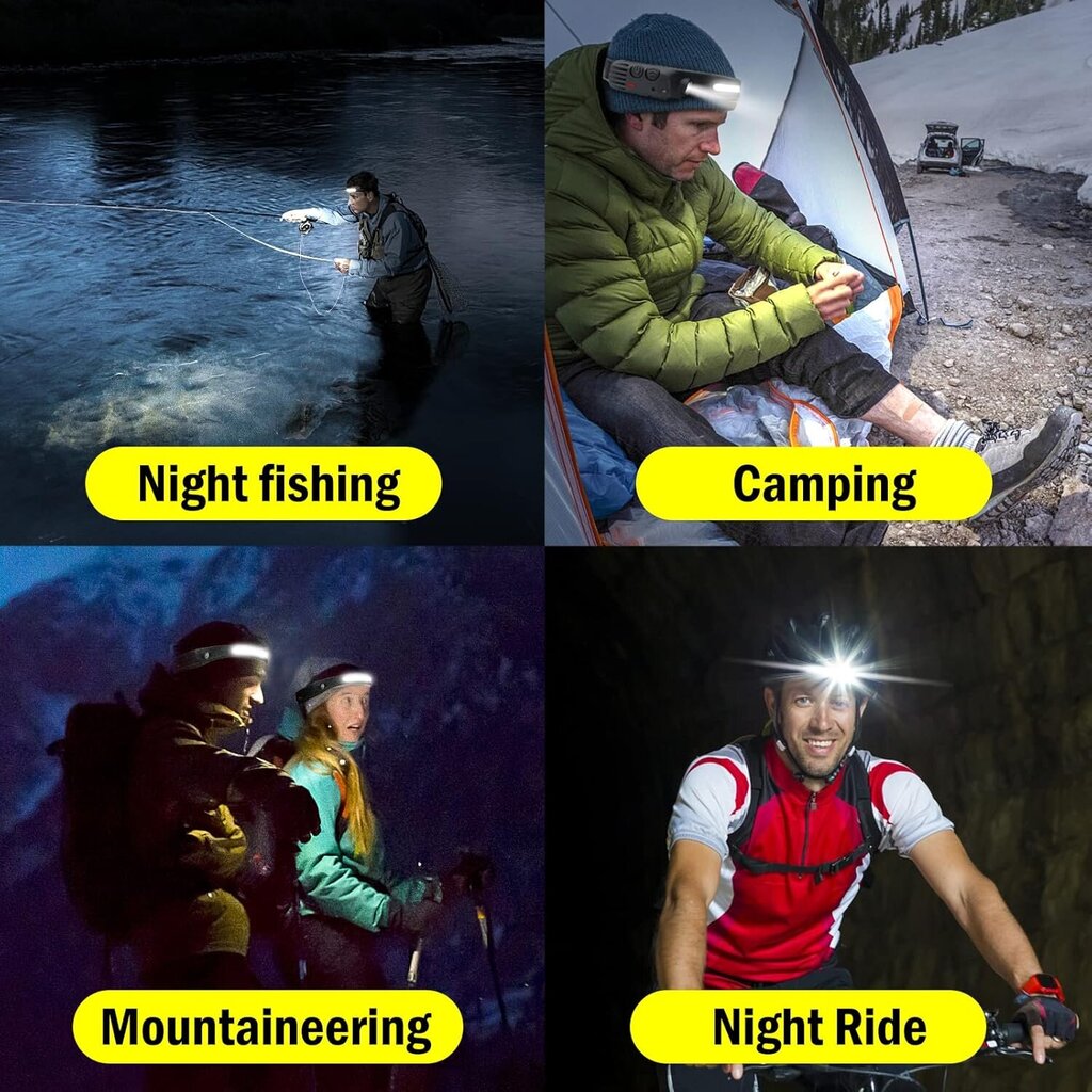 2kpl Tehokas LED-otsalamppu Mini Kannettava Outdoor Adventure Camping Kalastusanturi hinta ja tiedot | Retkilamput | hobbyhall.fi