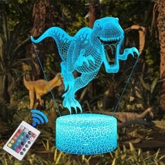 3D-yövalo lapsille Vauvan dinosauruslamppu Smart Touch -kaukosäätimellä USB- ja paristokäyttöisellä yövalolla Jurassic dinosauruslelu syntymäpäiväjuhlalahja (Tyrannosaurus Rex) hinta ja tiedot | Retkilamput | hobbyhall.fi