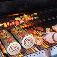 Grillikori vihannesten grillaukseen liha ranskalaiset grillin pyörivä ritilä grilliin hinta ja tiedot | Grillitarvikkeet ja -välineet | hobbyhall.fi