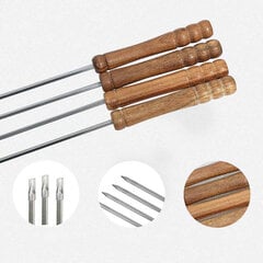 Pack Grillivartaat Uudelleenkäytettävät Metalliset Neliömäiset Grillivartaat Puisella kahvalla varustettujen grillaustarvikkeiden kanssa hinta ja tiedot | Grillitarvikkeet ja -välineet | hobbyhall.fi