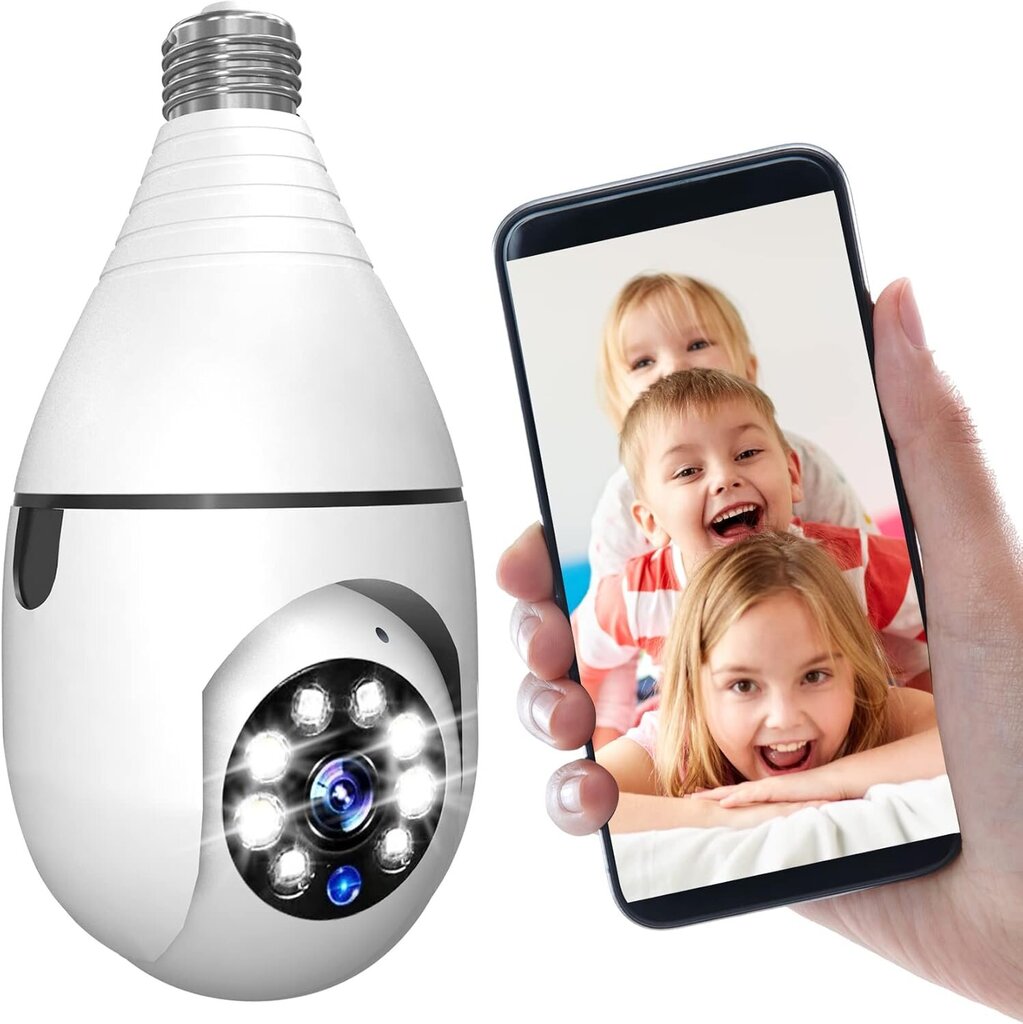 1080P Indoor Outdoor WiFi valvontakamera turvakamera, langaton IP E27 lamppukamera, tunnistus hinta ja tiedot | Valvontakamerat | hobbyhall.fi