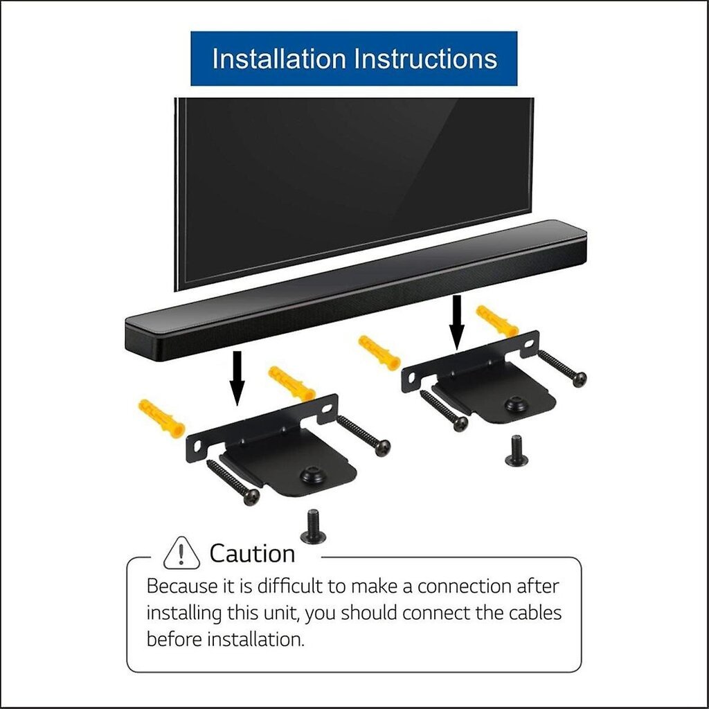 Soundbar seinäkiinnike LG SH4 SJ4R SJ4Y SJ4 SJ2 SK4D SJ5B SH8 SJ8S SH5 LAS455H NB5540/S54A hinta ja tiedot | Muut huonekalutarvikkeet | hobbyhall.fi