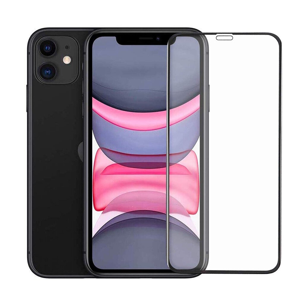 Evelatus Kumi Reunus Anti-Särö 3D Lasia Apple iPhone XR / 11 Japanilainen Liima Musta hinta ja tiedot | Näytönsuojakalvot ja -lasit | hobbyhall.fi