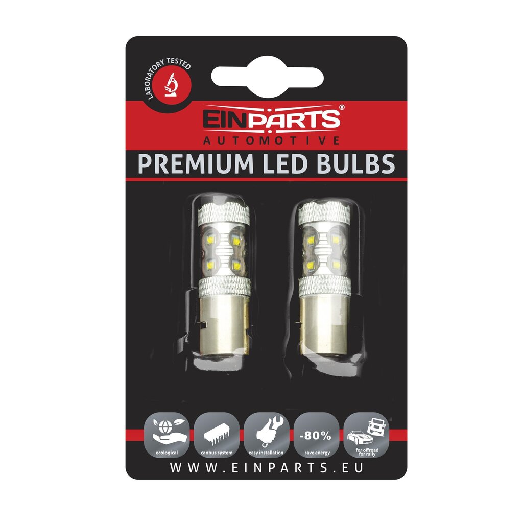 EinParts Auton LED-lamppu S2 6000K hinta ja tiedot | Polttimot | hobbyhall.fi