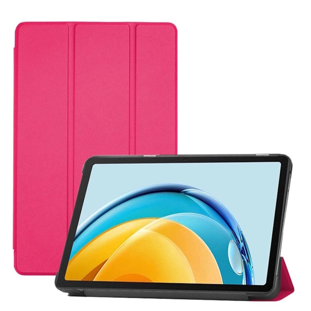 iLike Tri-Fold Eco-Leather Stand Case Lenovo M10 Plus 10.6'' 3. sukupolvi TB125 / TB128 (2022) Korallipinkki hinta ja tiedot | Tablettien kotelot ja muut tarvikkeet | hobbyhall.fi