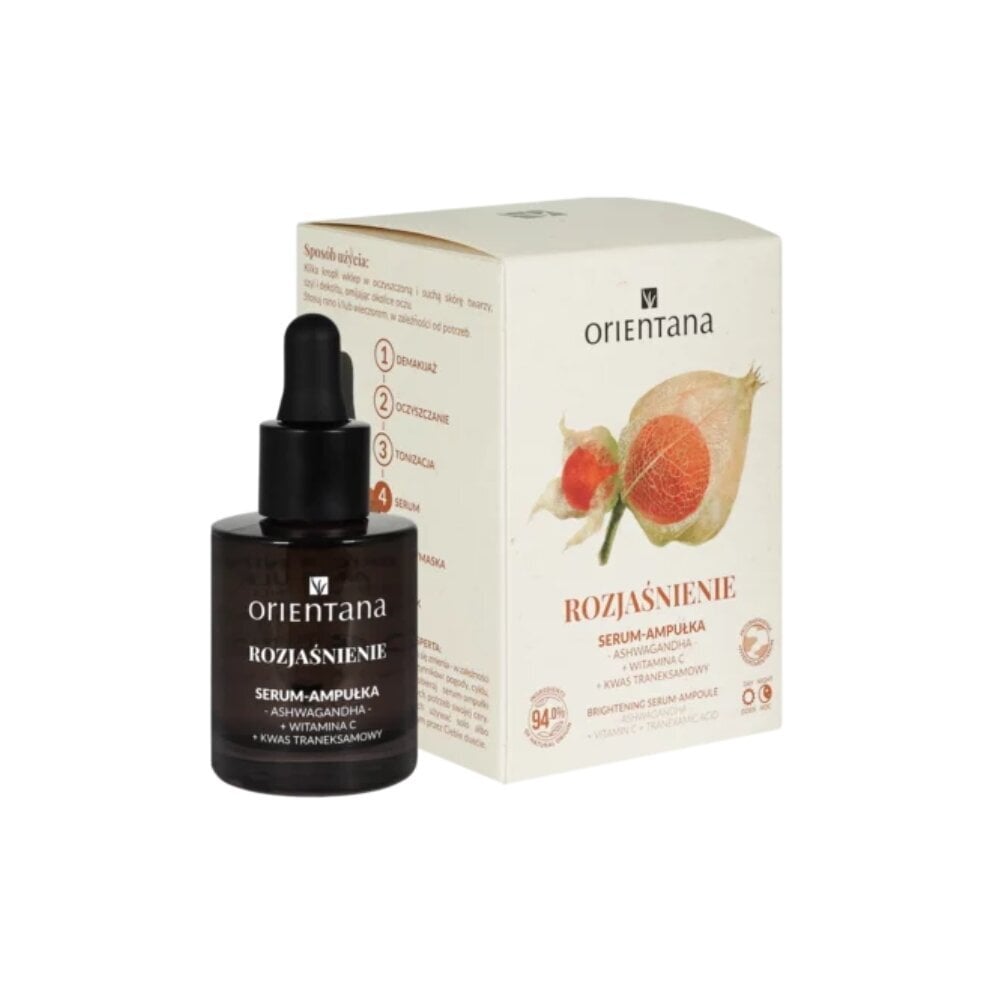 ORIENTANA - Kirkastava ampulli/seerumi - Ashwagandha C-vitamiini traneksaamihappo, 30 ml hinta ja tiedot | Kasvoöljyt ja seerumit | hobbyhall.fi