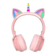 STN-27 Cat Ear Bluetooth-kuulokkeet - Bass Boost, langattomat, vaaleanpunaiset hinta ja tiedot | Kuulokkeet | hobbyhall.fi