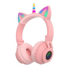 STN-27 Cat Ear Bluetooth-kuulokkeet - Bass Boost, langattomat, vaaleanpunaiset hinta ja tiedot | Kuulokkeet | hobbyhall.fi