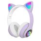 Langaton Bluetooth-kuuloke-Cat Ear LED -pelikuuloke, violetti hinta ja tiedot | Kuulokkeet | hobbyhall.fi