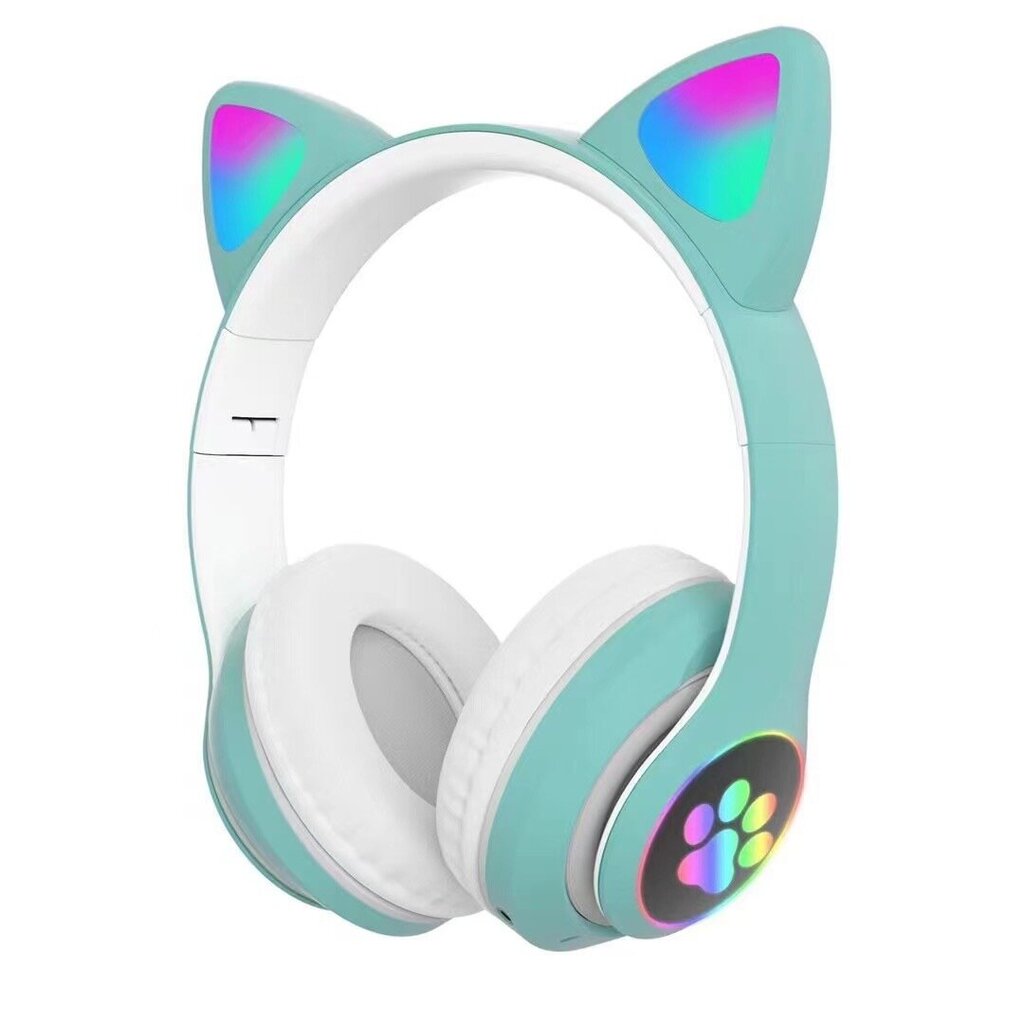 Langaton Bluetooth-kuuloke-Cat Ear LED -pelikuuloke, vihreä hinta ja tiedot | Kuulokkeet | hobbyhall.fi