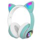 Langaton Bluetooth-kuuloke-Cat Ear LED -pelikuuloke, vihreä hinta ja tiedot | Kuulokkeet | hobbyhall.fi