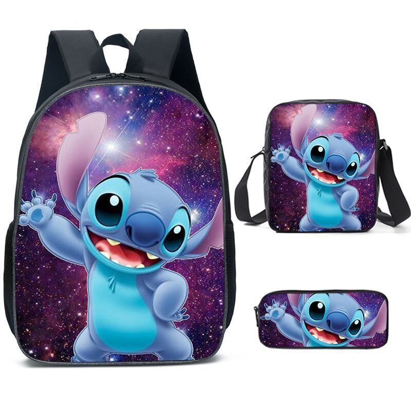 Stitch Studentin kolmiosainen reppu Messenger Bag Penaali hinta ja tiedot | Tietokonelaukut | hobbyhall.fi