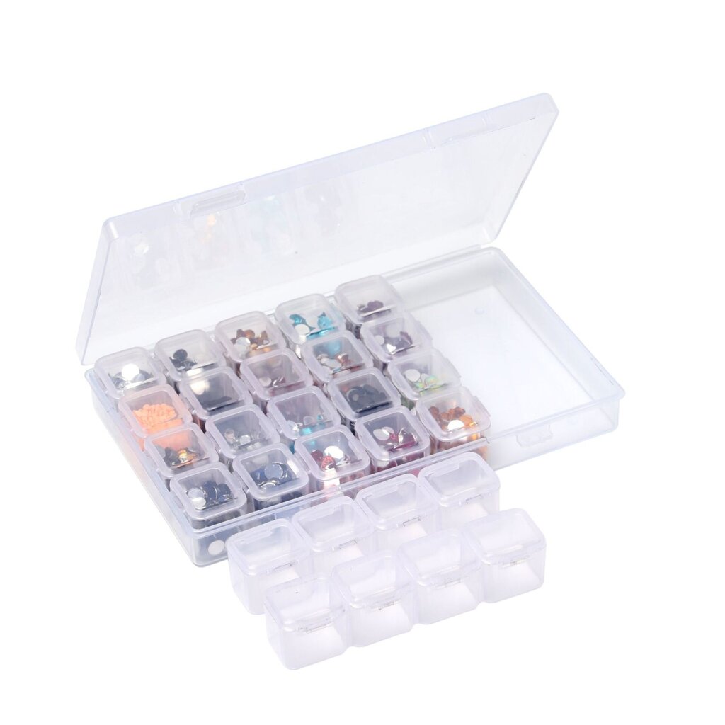 Diamond Painting Pearl Storage 28 ristikkoa-läpinäkyvä hinta ja tiedot | Tietokonelaukut | hobbyhall.fi