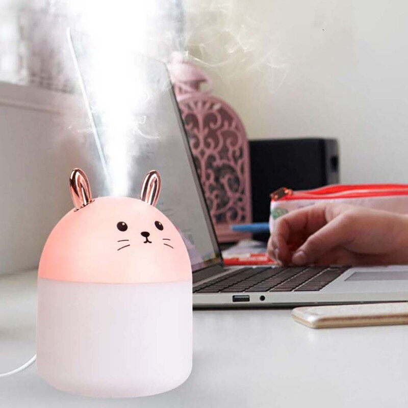 USB-kostutin, Hiljainen Mini Kannettava Cute Rabbit -kostutin, valkoinen hinta ja tiedot | Ilmankostuttimet | hobbyhall.fi