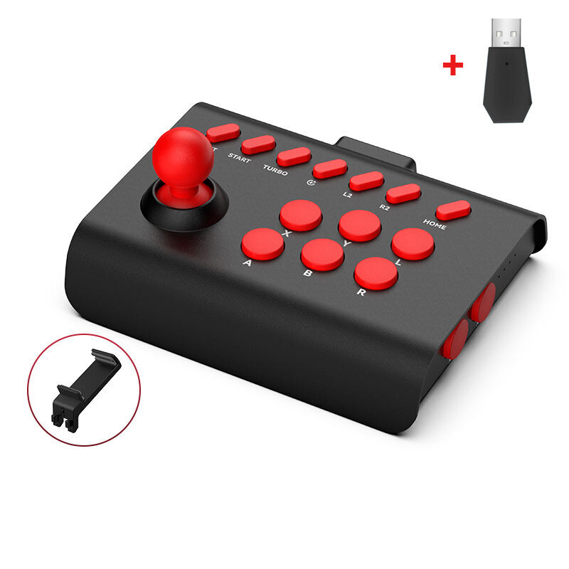 Musta ja punainen Bluetooth-yhteensopiva langallinen ohjain 2.4G Connect Arcade-pelikonsoli Joystick PS3-PS4 Switch PC Android iOS hinta ja tiedot | Pelikonsolitarvikkeet | hobbyhall.fi