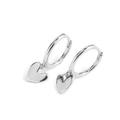 Söpö Heart Love Dangle Drop Rusto Pienet Huggie Hoop Korvakorut Naisten Tytöille Minimalistiset S925 Sterling hopea Charm Roikkuva mansetti Sleeper Hoops Tyylikkäät hypoallergeeniset korut Lahjat hänelle, hopea hinta ja tiedot | Korvakorut | hobbyhall.fi