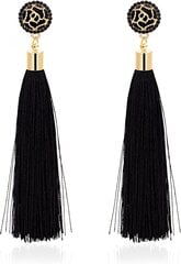 Ruusukukka pitkä lanka Tassel Drop Korvakorut, Boho Tupsu Statement Korvakorut hinta ja tiedot | Korvakorut | hobbyhall.fi