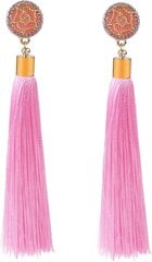 Ruusukukka pitkä lanka Tassel Drop Korvakorut, Boho Tupsu Statement Korvakorut hinta ja tiedot | Korvakorut | hobbyhall.fi